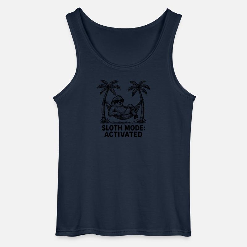 Faultier Sloth Mode: Activated Chillen Arbeit - Gildan Männer Tank Top - Navy