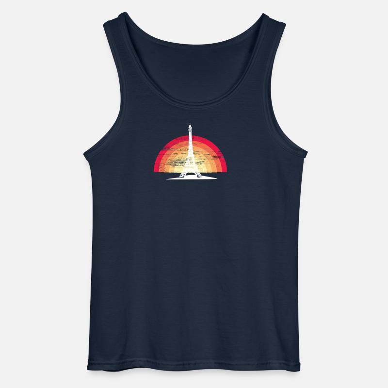 Sunset in Paris - mit Eiffelturm - Gildan Männer Tank Top - Navy