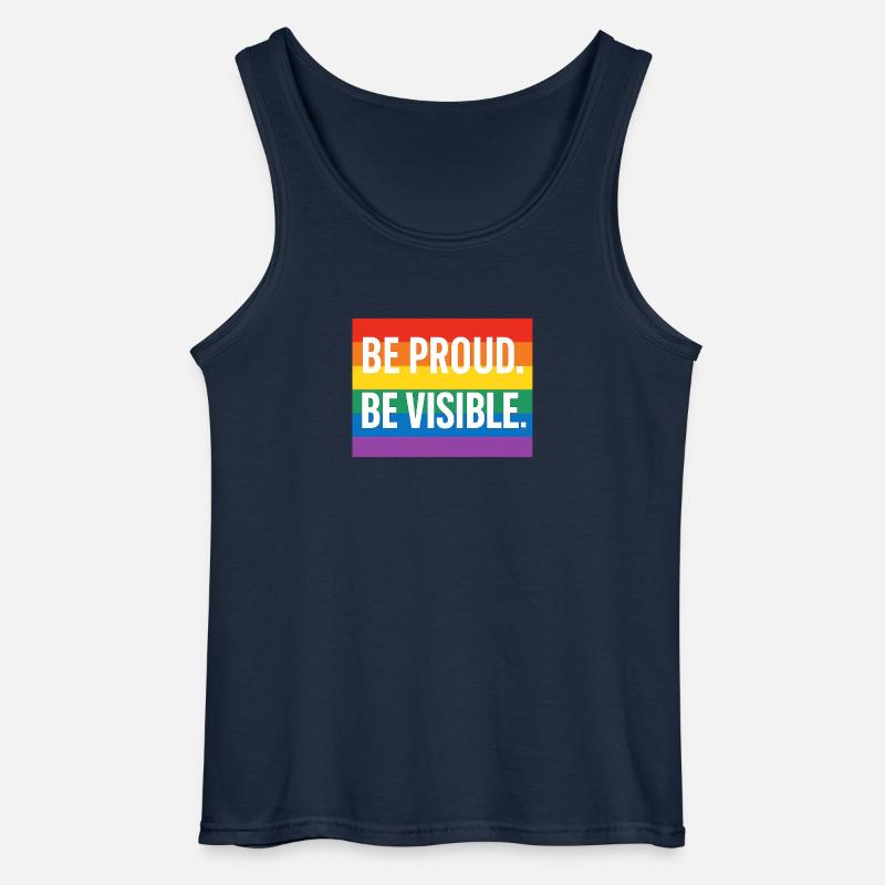 Regenbogen Pride Statement Design - Gildan Männer Tank Top - Navy
