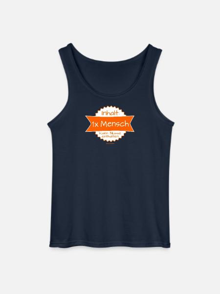 Humorous Human Logo with Message - Gildan Men’s Tank Top - navy