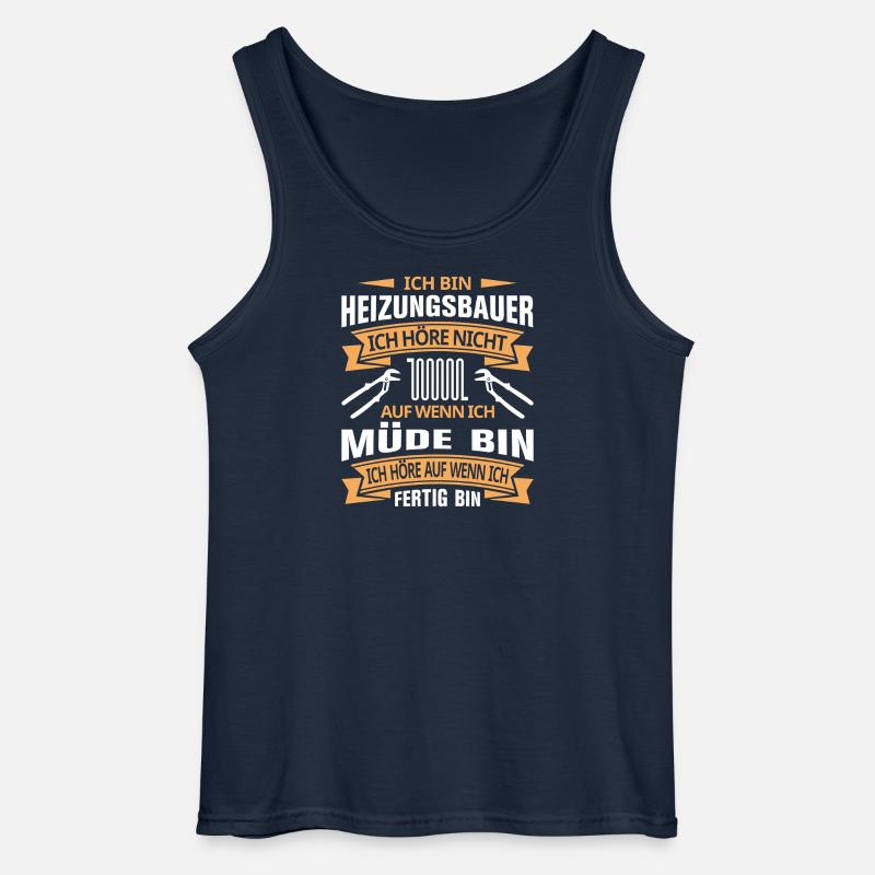 Heating Engineer Heating Construction Plumber Plumber - Gildan Men’s Tank Top - navy