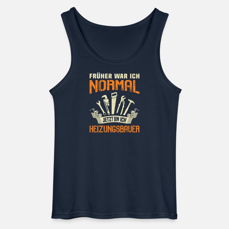 Heating Engineer Heating Construction Plumber Plumber - Gildan Men’s Tank Top - navy