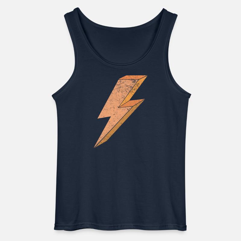 Blitzsymbol in warmem Orange 3D - Gildan Männer Tank Top - Navy