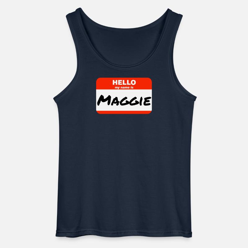 Hej Mit Navn Er Maggie Label Navneskilt - Gildan tanktop til mænd - marineblå
