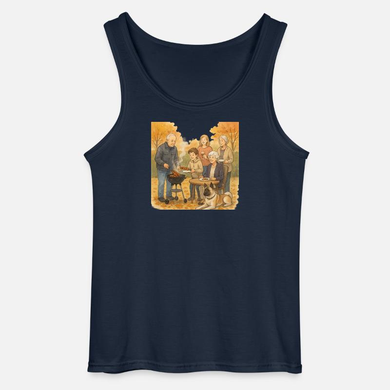 Grill im Herbst - Gildan Männer Tank Top - Navy