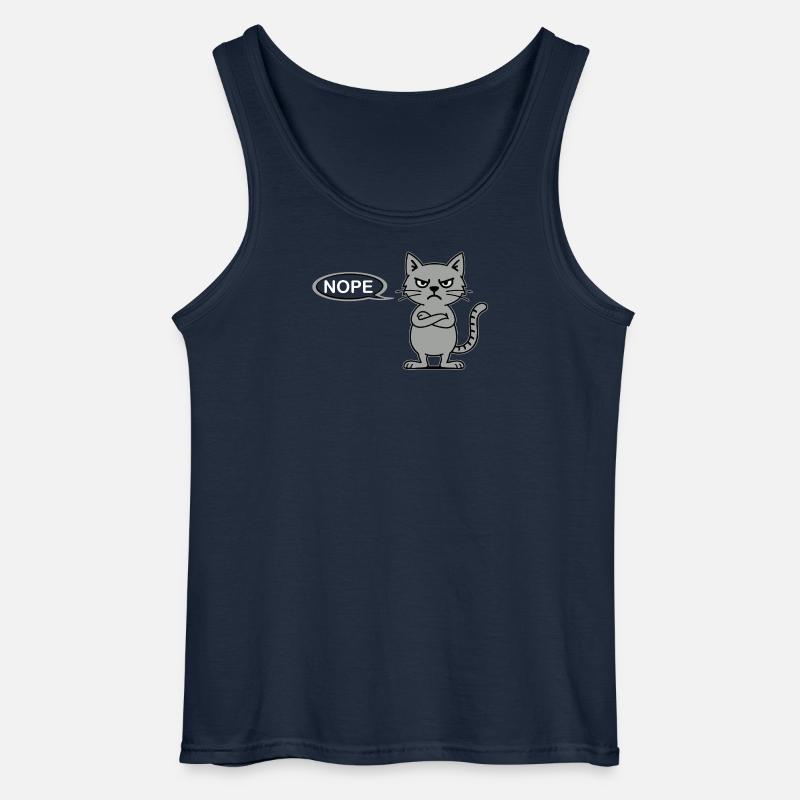 Skeptische Katze NOPE-Statement - Gildan Männer Tank Top - Navy