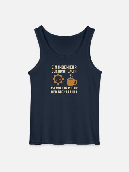 Engineer Humor Coffee Engine - Gildan Men’s Tank Top - navy