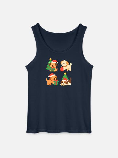 Weihnachtshunde mit Geschenken - Gildan Männer Tank Top - Navy