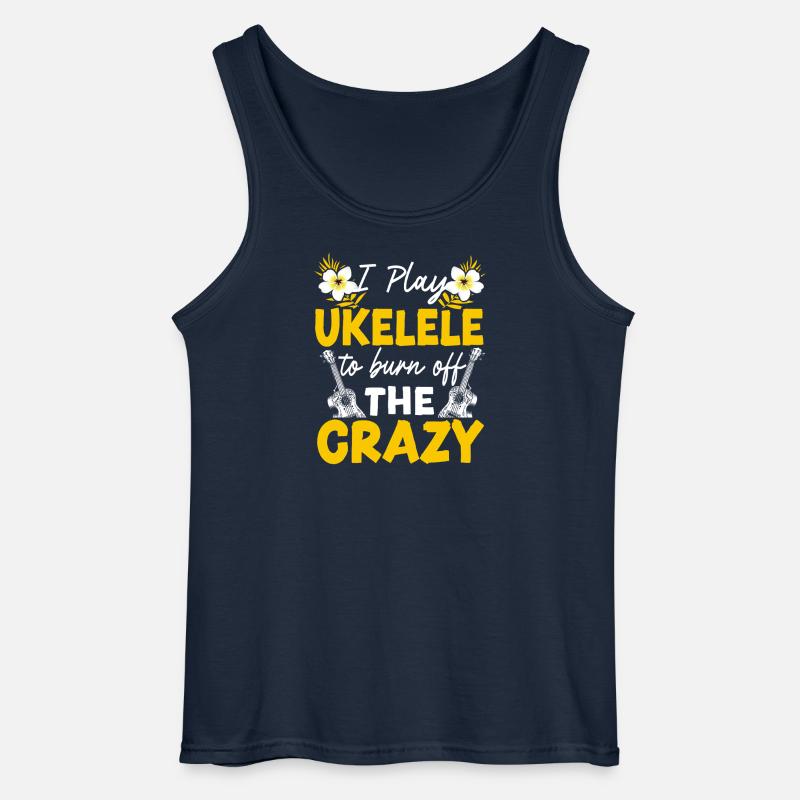 Hawaiian Ukulele Uke I Play - Gildan Männer Tank Top - Navy