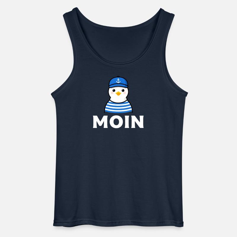 Moin Möwe im Sailor-Stil - Gildan Männer Tank Top - Navy