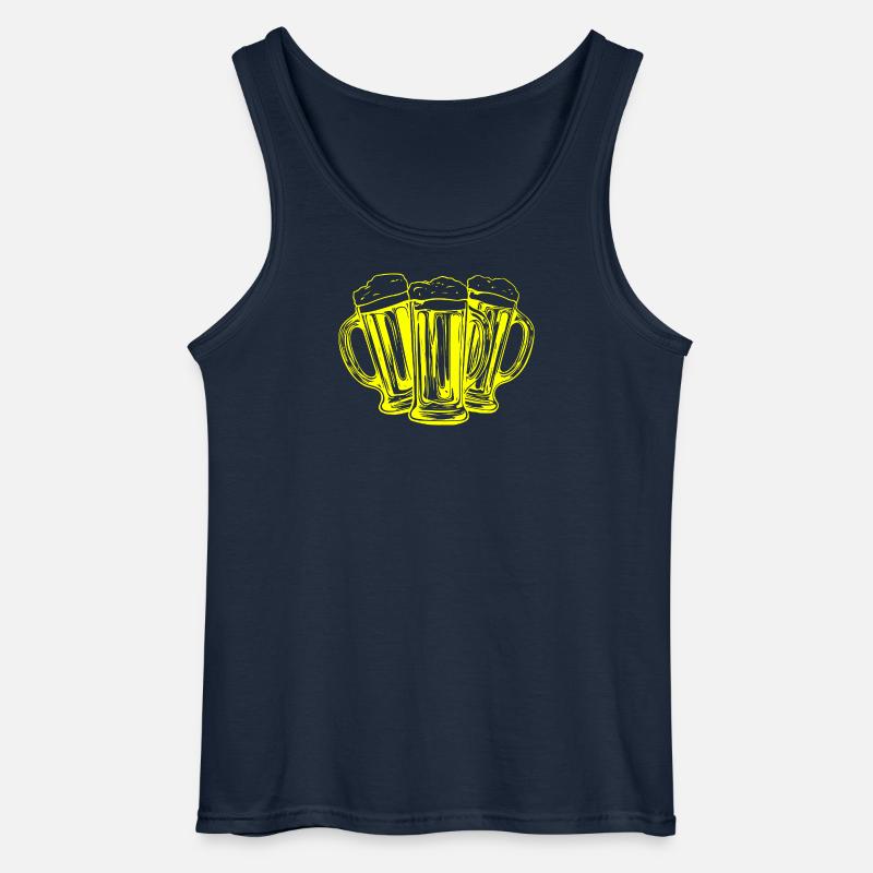 Bier Biergläser Anstoßen - Gildan Männer Tank Top - Navy