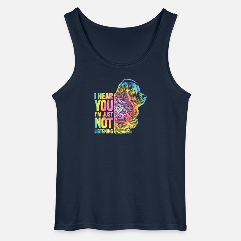 Regenbogen Tier Hund Cocker Spaniel - Gildan Männer Tank Top - Navy