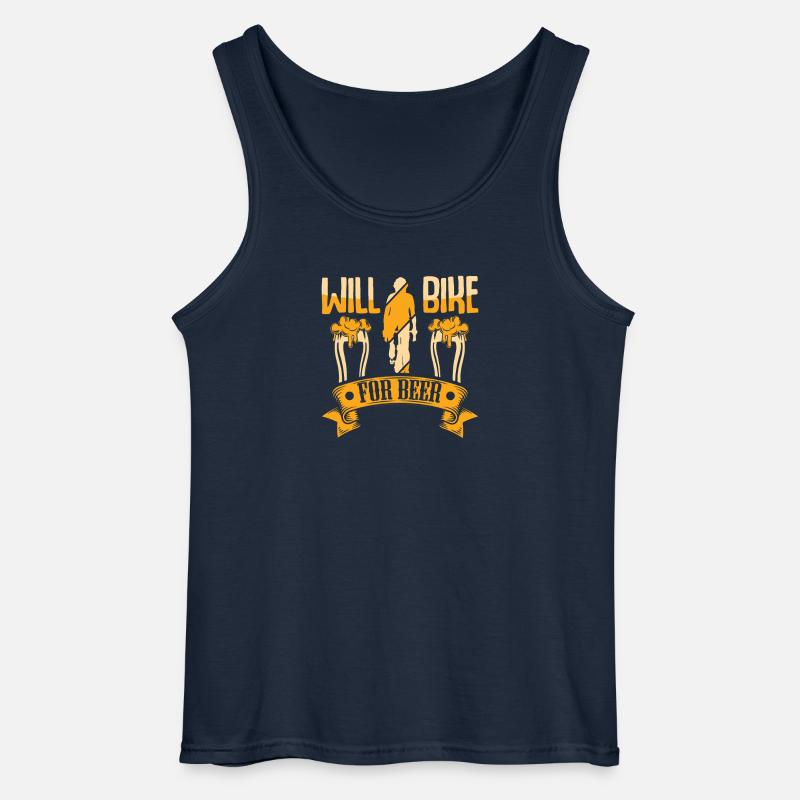 Fahradfahrer Bier Spruch Radtour Biertrinker - Gildan Männer Tank Top - Navy