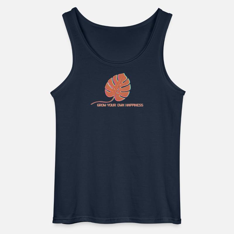 Monstera Glow Glücksblatt - Gildan Männer Tank Top - Navy
