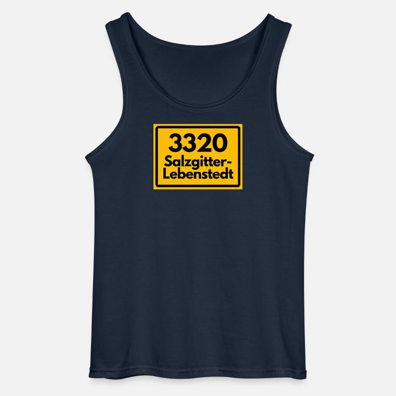 OLD POSTCODE POSTCODE RETRO 3320 SALZGITTER - Gildan Men’s Tank Top - navy