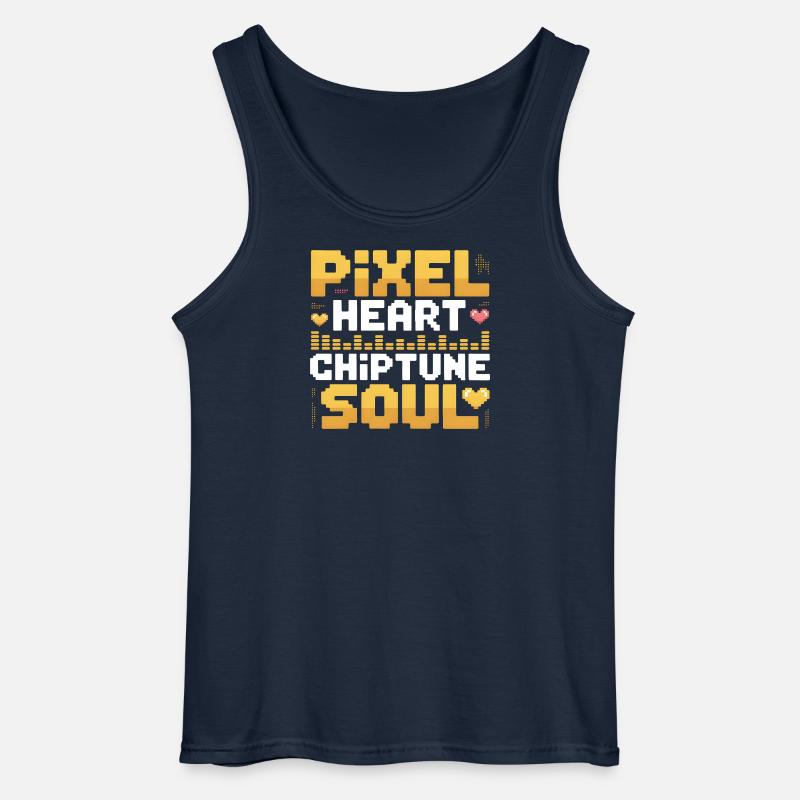Pixelherz, Chiptune-Seele | 8-Bit Musik - Gildan Männer Tank Top - Navy
