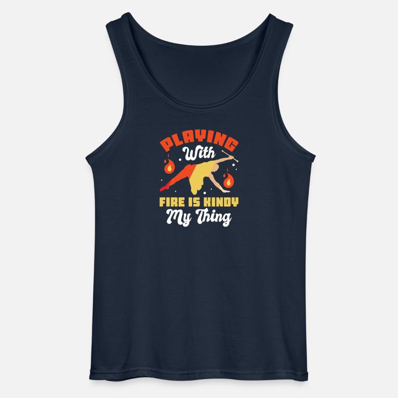 Dancing Vortex Dance School Fire Stick Dancer - Gildan Men’s Tank Top - navy