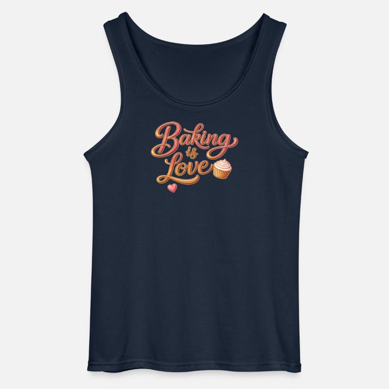 Baking is Love Backen Spruch Design - Gildan Männer Tank Top - Navy