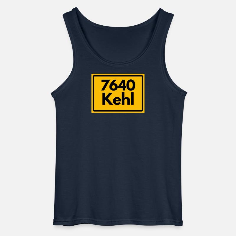 OLD POSTCODE RETRO 7640 KEHL HEIMATSTOLZ - Gildan Men’s Tank Top - navy