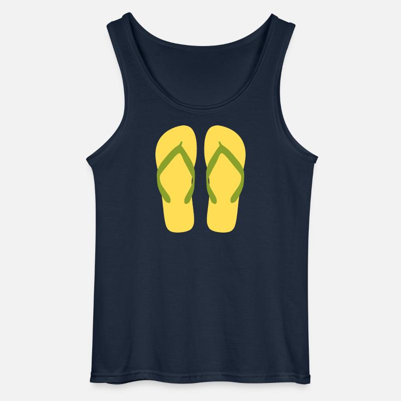 Sonnengelbe Flipflops - Gildan Männer Tank Top - Navy