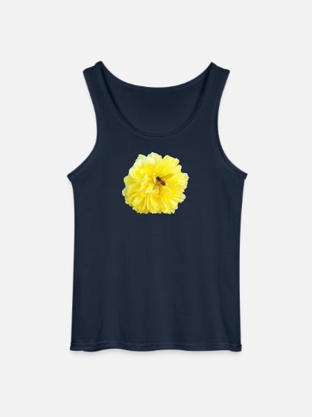 Yellow_Rose_-_Bee_Nature_Photography - Gildan Men’s Tank Top - navy
