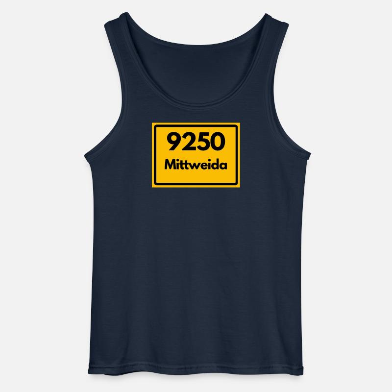 ALTE POSTLEITZAHL 9250 SACHSEN MITTWEIDA PLZ  - Gildan Männer Tank Top - Navy