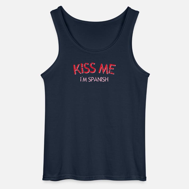 Küss mich Spanischer Kuss - Gildan Männer Tank Top - Navy