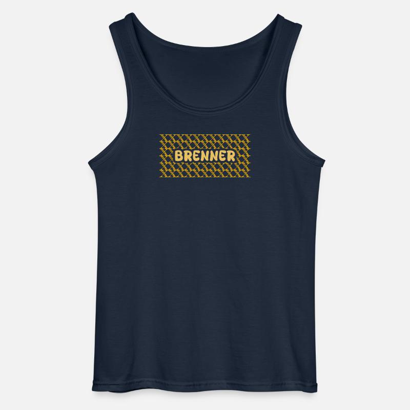 Brenner Gelb Netz Muster - Gildan Männer Tank Top - Navy