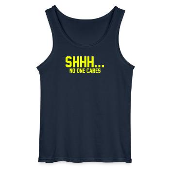 PSSST... Niemanden interessiert es - Gildan Männer Tank Top - Navy - Vorne - AI Model Male 185 dark (185cm)