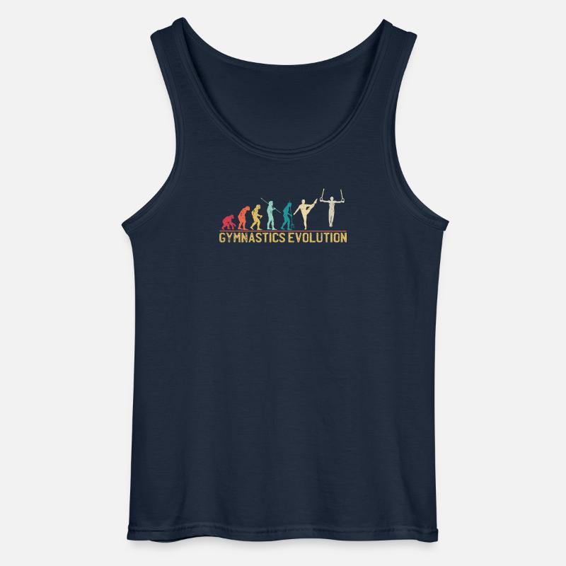 Gymnastics Evolution Graphic Tee - Gildan Men’s Tank Top - navy