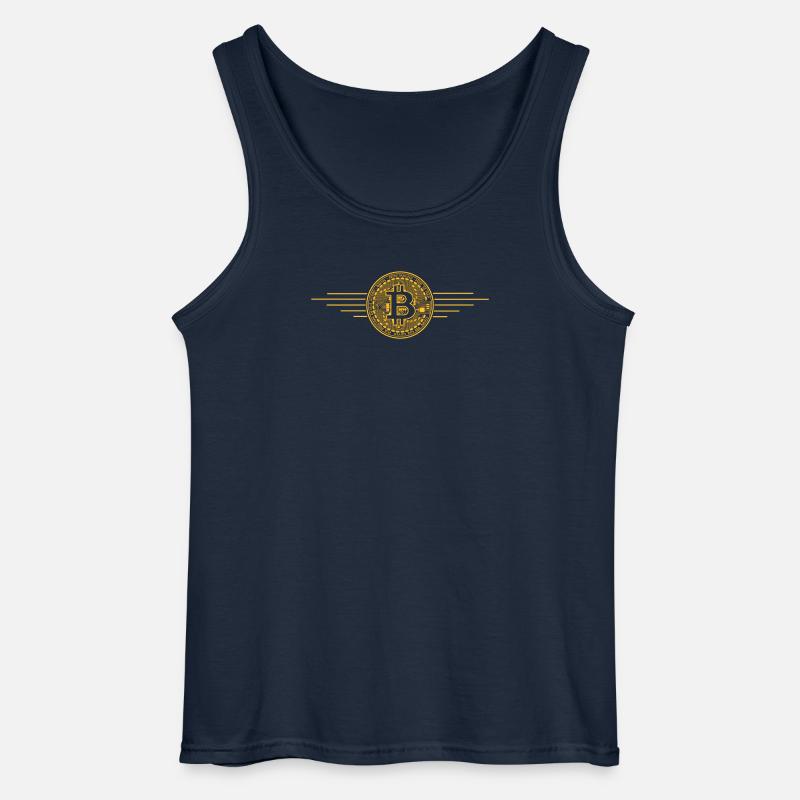 BTC Bitcoin Logo - Gildan Männer Tank Top - Navy