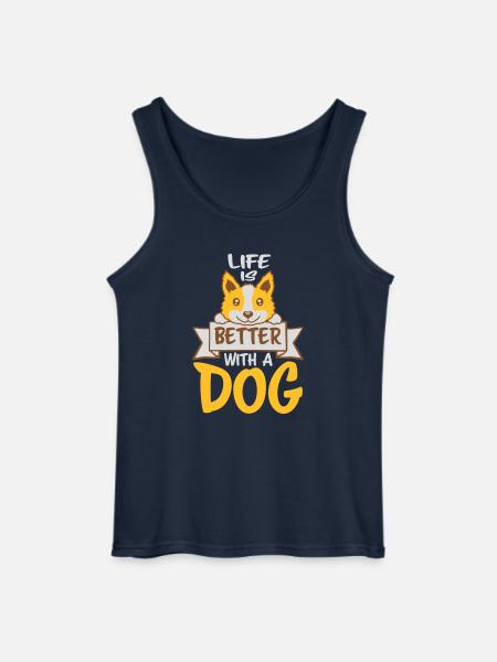 better with a dog - Gildan Men’s Tank Top - navy