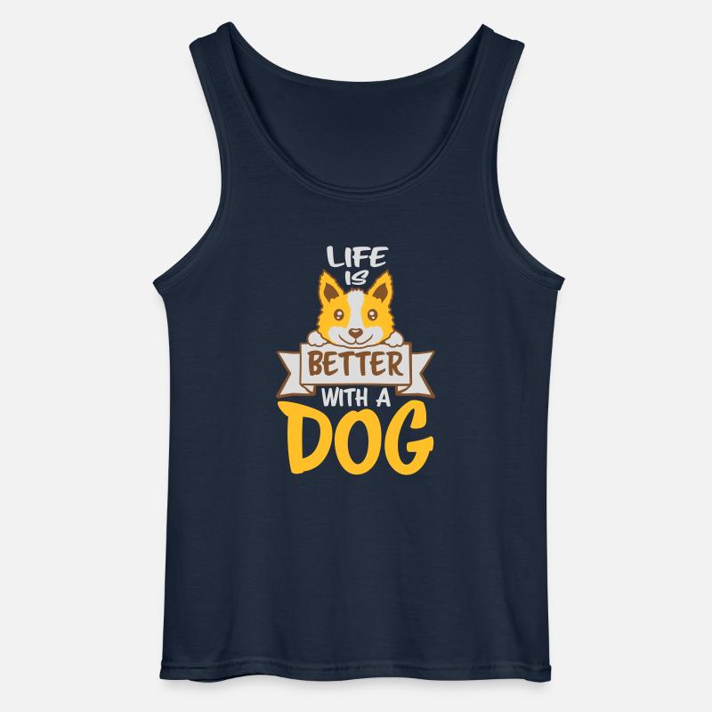 better with a dog - Gildan Männer Tank Top - Navy
