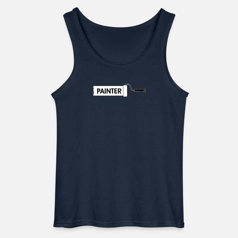 Farbroller mit weißer Farbe - Gildan Männer Tank Top - Navy
