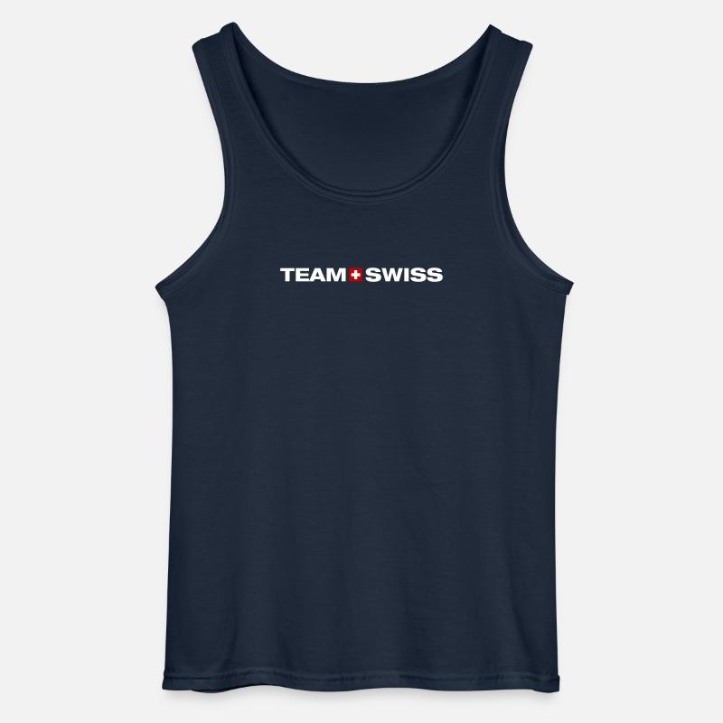 Team Schweiz - Gildan tanktop til mænd - marineblå