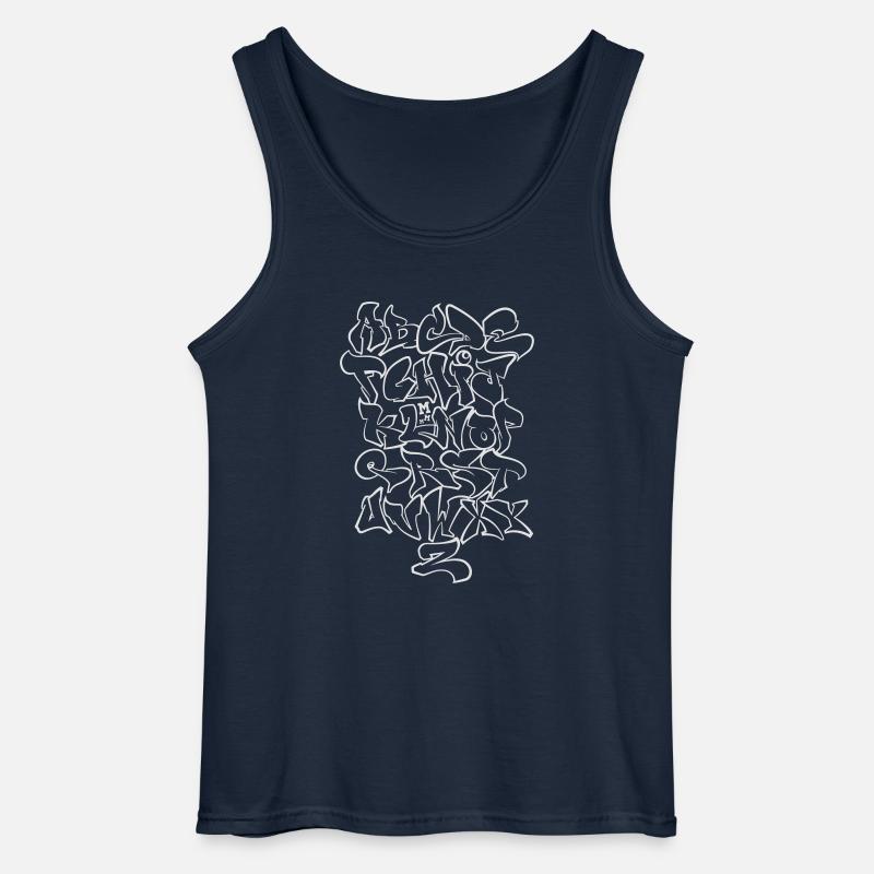 Graffiti Alphabet - Gildan Männer Tank Top - Navy