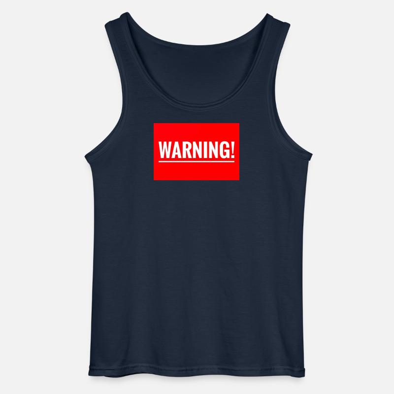 Warnung Flexibles Stickdesign - Gildan Männer Tank Top - Navy