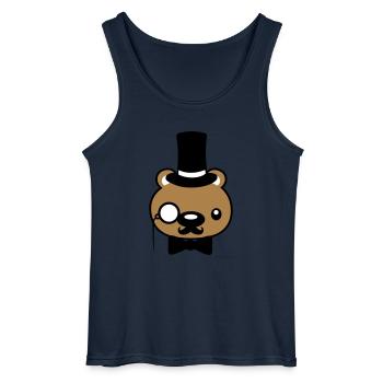 mr sir gentlemen teddybaer - Gildan Men’s Tank Top - navy - Front - AI Model Male 185 dark (185cm)