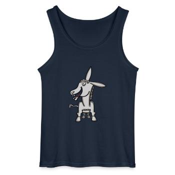 drôle d’âne avec des boucles - Débardeur Gildan Homme - marine - Devant - AI Model Male 185 dark (185cm)
