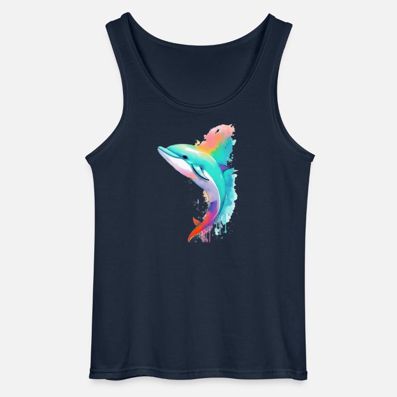 Delfin - Gildan Männer Tank Top - Navy