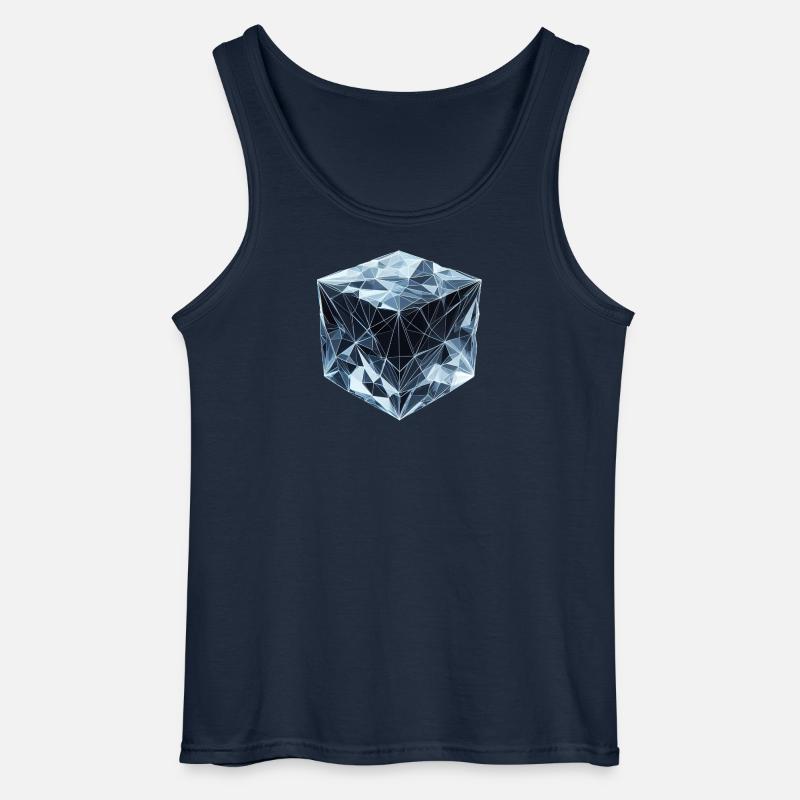 Ein Eiswürfel im Polygon-Stil - Gildan Männer Tank Top - Navy