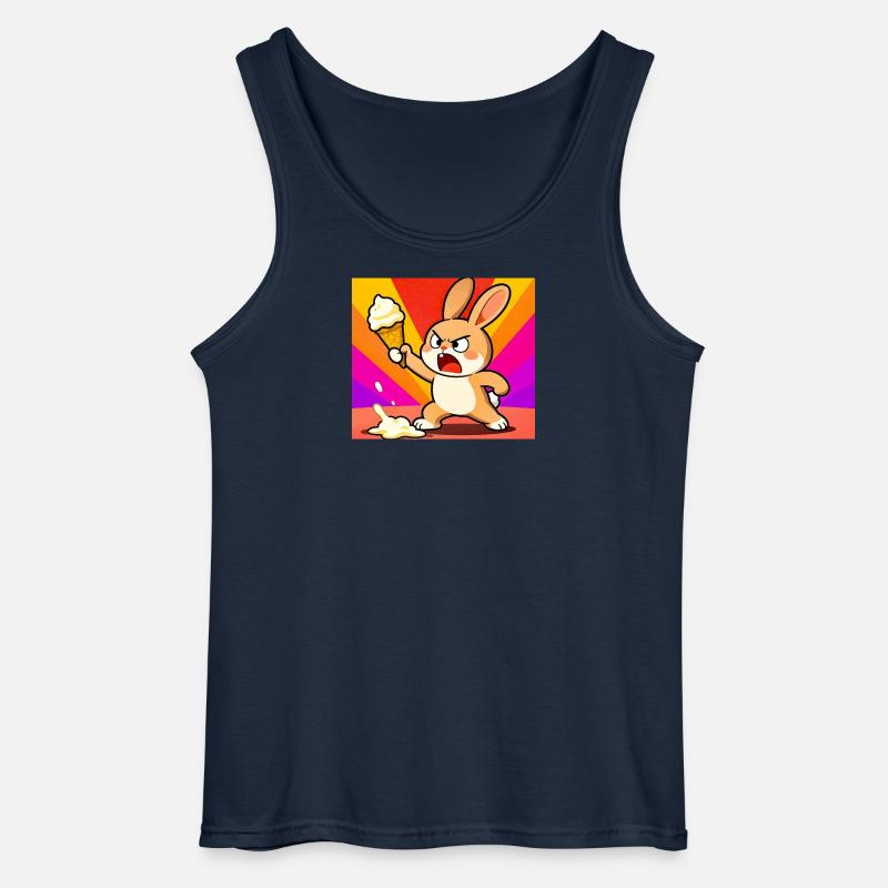Wütender Hase mit Eiscreme - Gildan Männer Tank Top - Navy