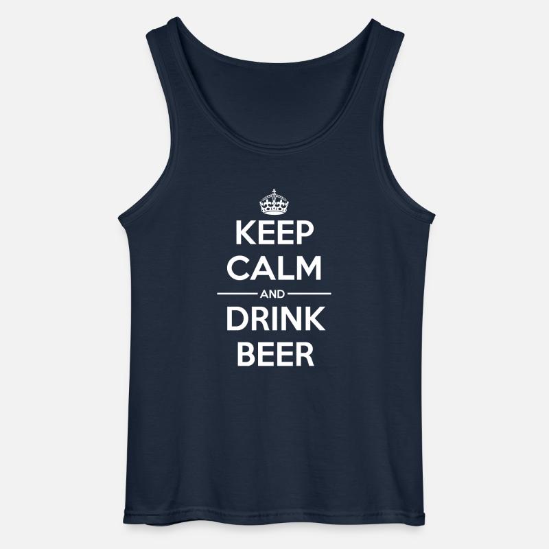 Drinks Keep calm Beer - Gildan Men’s Tank Top - navy