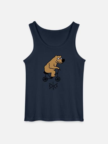 sporty bear - Gildan Men’s Tank Top - navy
