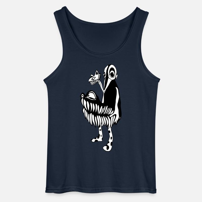 Monster Illustration karakter PUK-koder - Gildan tanktop til mænd - marineblå