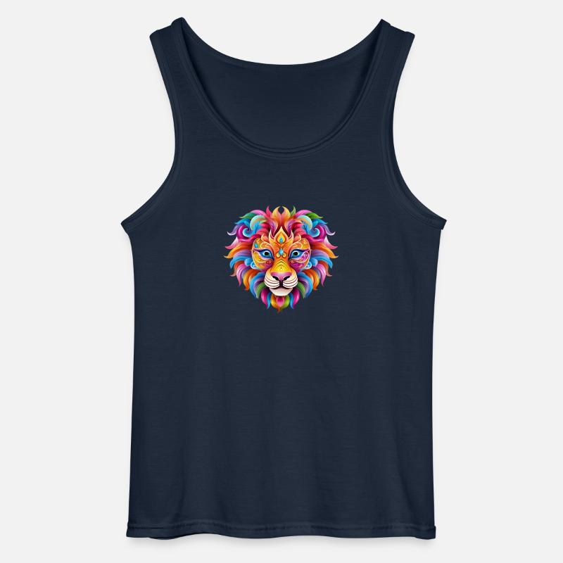Mardi Gras Löwe - Comic-Stil - Gildan Männer Tank Top - Navy