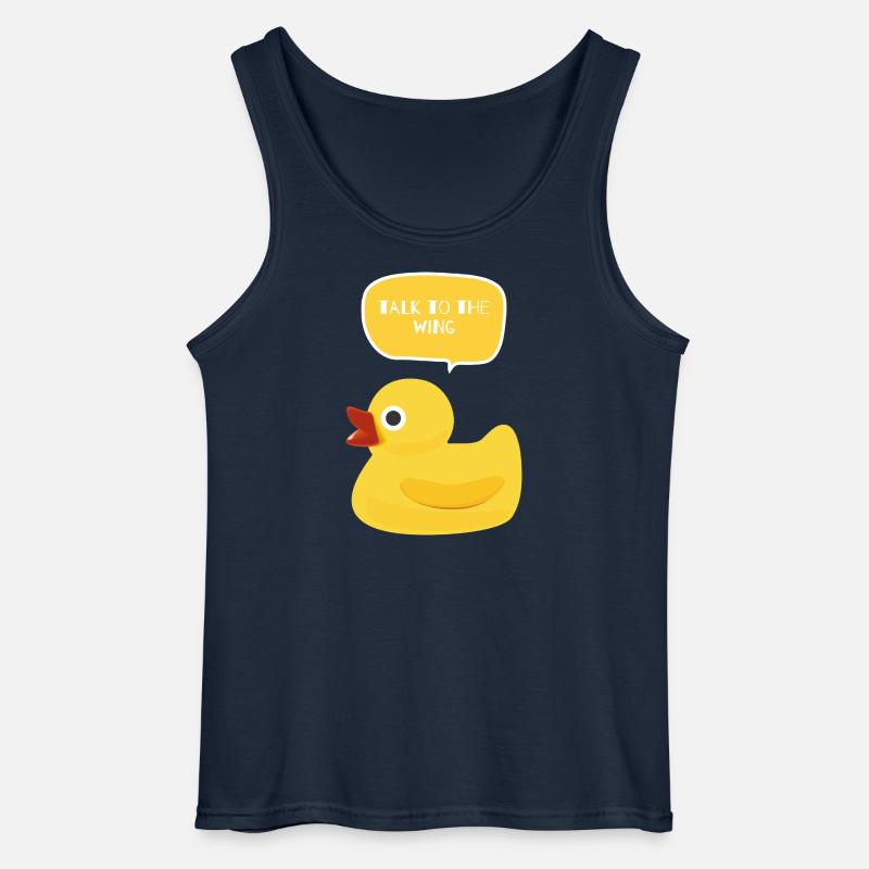 Sprecht mit dem Wing Duck Design - Gildan Männer Tank Top - Navy