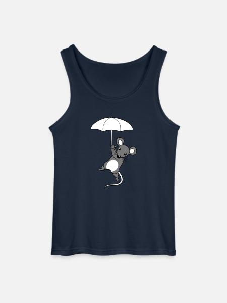Cute Flying Mouse - Gildan Men’s Tank Top - navy