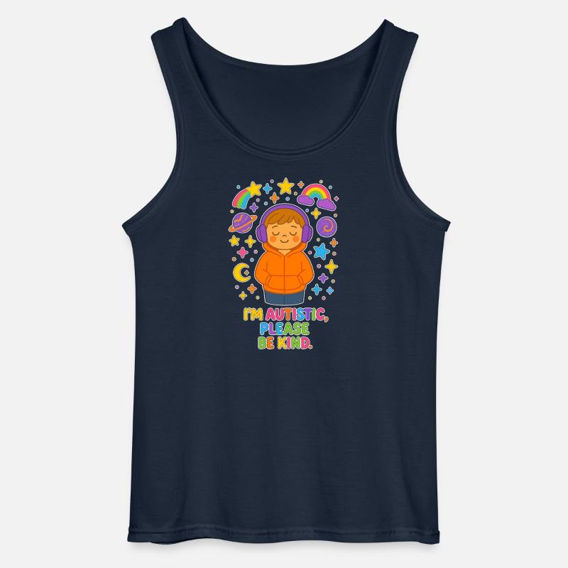 I'm Autistic, Please Be Kind - Gildan Männer Tank Top - Navy