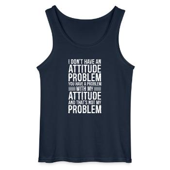 Je n’ai pas de problème d’attitude - Débardeur Gildan Homme - marine - Devant - AI Model Male 185 dark (185cm)